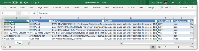 HowTo: Report on Large Files